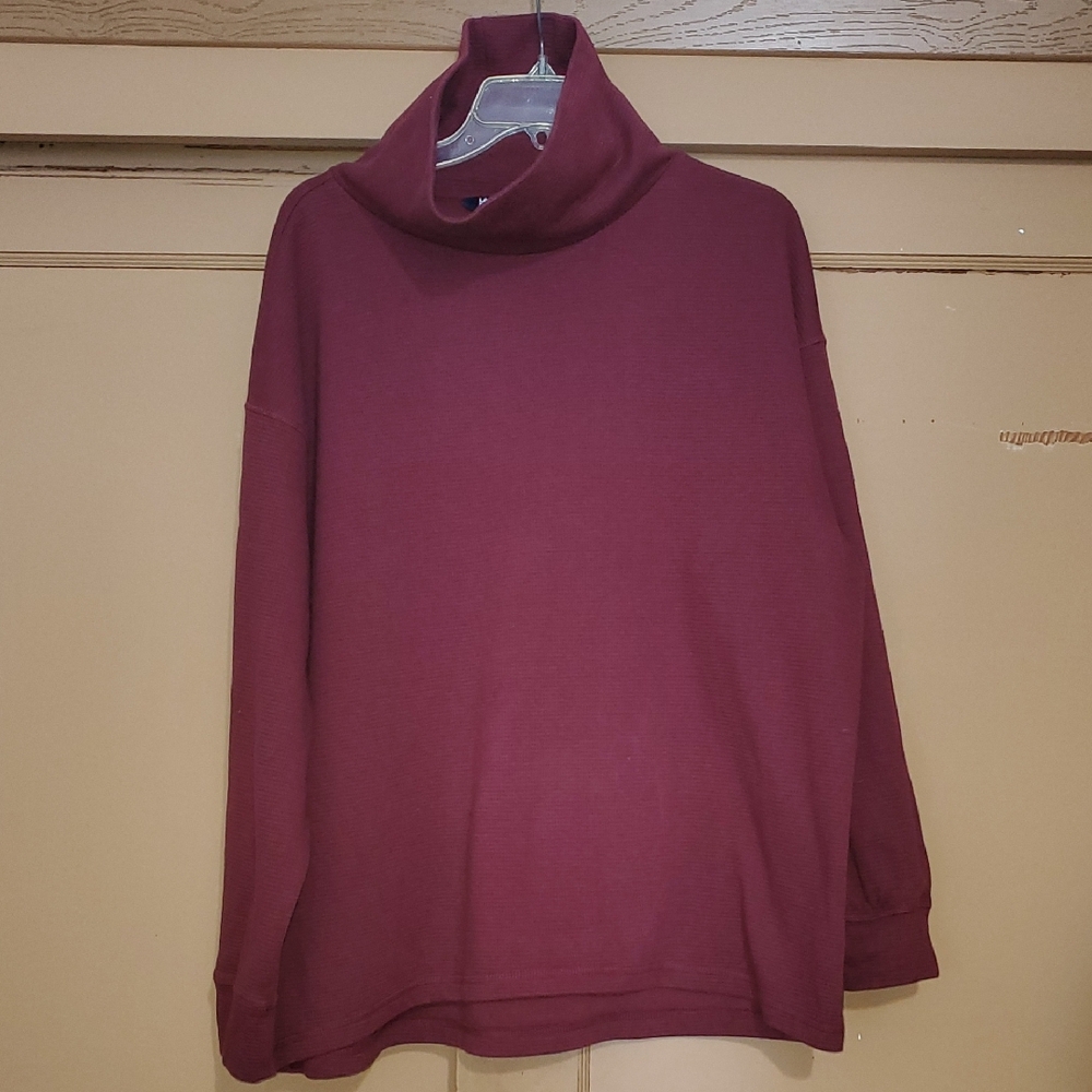 Lands' End Deep Red Turtleneck